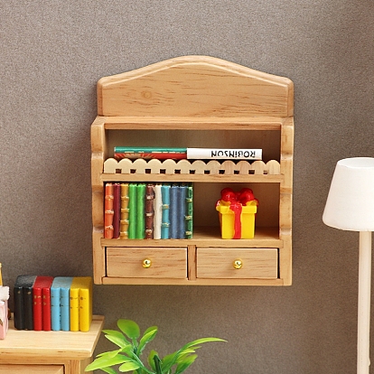 Деревянная настенная полка миниатюрные украшения, аксессуары для домашнего кукольного домика с микро-ландшафтом, притворяясь опорными украшениями