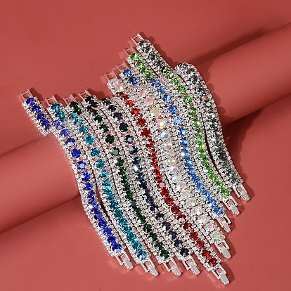 Квадратные браслеты-цепочки из сплава со стразами для женщин