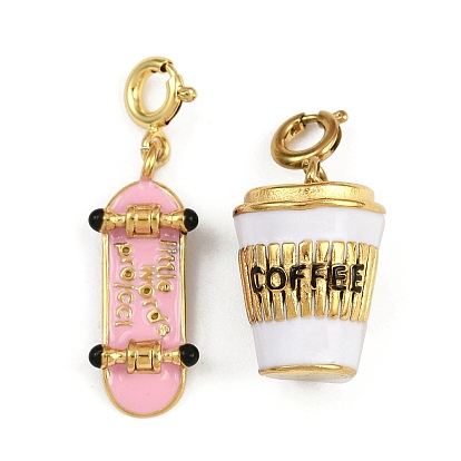 304 подвески из эмалированной нержавеющей стали, подвески с пружинными застежками, золотые