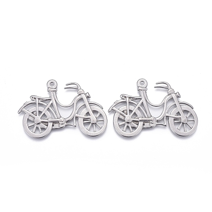 Pendentifs en acier inoxydable, Coupe au laser, vélo