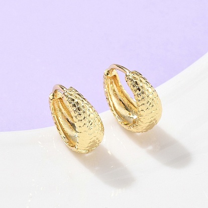 Текстурированные латунные серьги-кольца, стойки покрытие, без свинца и без кадмия, долговечный