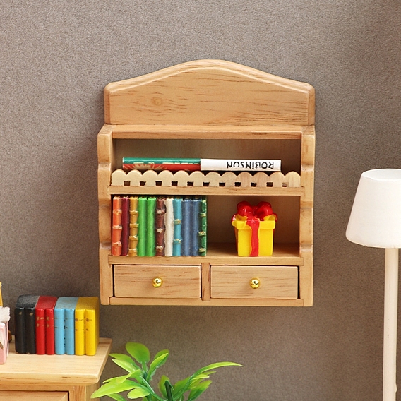 Деревянная настенная полка миниатюрные украшения, аксессуары для домашнего кукольного домика с микро-ландшафтом, притворяясь опорными украшениями