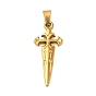 Ion Plating(IP) 304 Stainless Steel Pendants, Sword Charm
