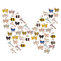 60Pcs 15 Styles Light Gold Plated Alloy Pendants, with Enamel, Mixed Shapes