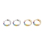 Brass Enamel Hoop Earrings, Long-Lasting Plated, Ring