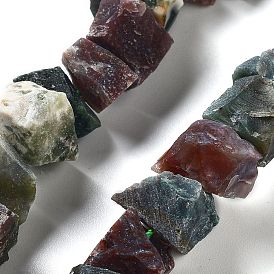 Raw Rough Natural Indian Agate Beads Strands, Nuggets