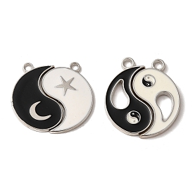 Alliage pendentifs émail fendus, sans cadmium et sans plomb, charme yin-yang