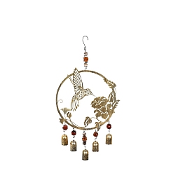 Hummingbird Metal Wind Chime, with Glass Round Beads, for Outside Yard and Garden Decoration