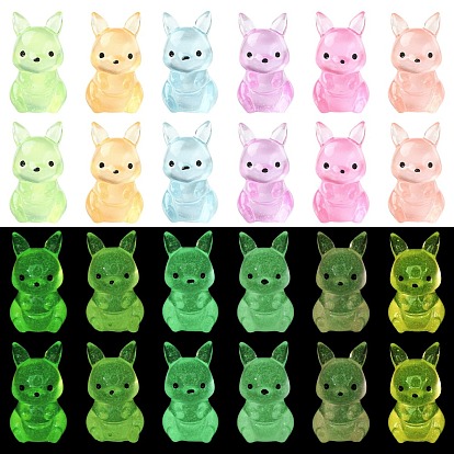 60 piezas 6 colores adornos miniatura de canguro luminoso, accesorios de casa de muñecas micro paisaje hogar, simulando decoraciones de utilería, brillan en la oscuridad