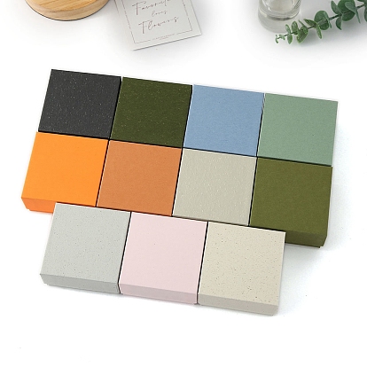 Картонная коробка для украшений из бумаги, подарочная упаковка, Для кольца, серьга, Ожерелье, с губкой внутри, квадратный