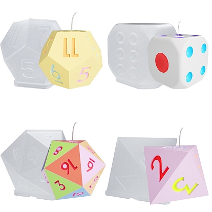 DIY 3D Dice Candle Silicone Molds, for Scented Candle Making