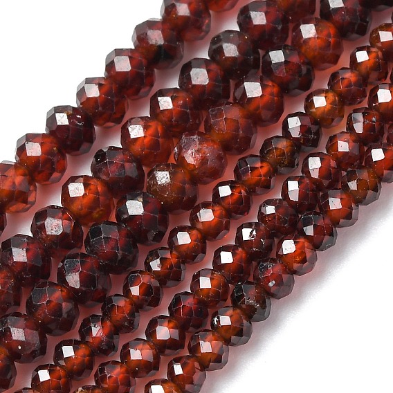 Натуральный оранжевый гранатовый бисер пряди, граненые, рондель