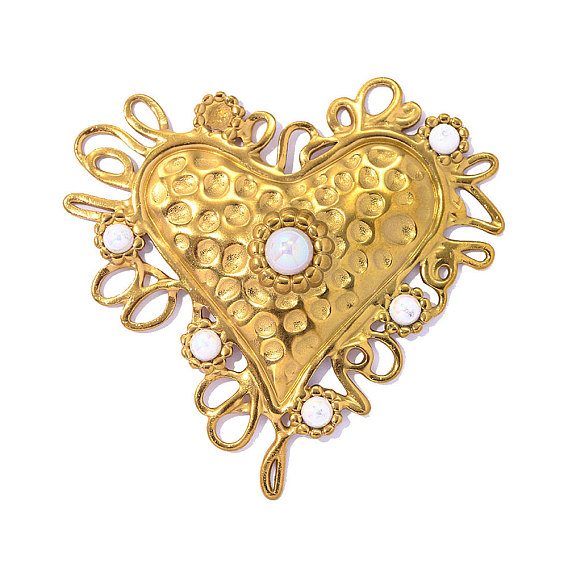 304 из нержавеющей стали большие кулоны, подвески в виде кованого сердца, ионное покрытие (ip), зеркальная полировка