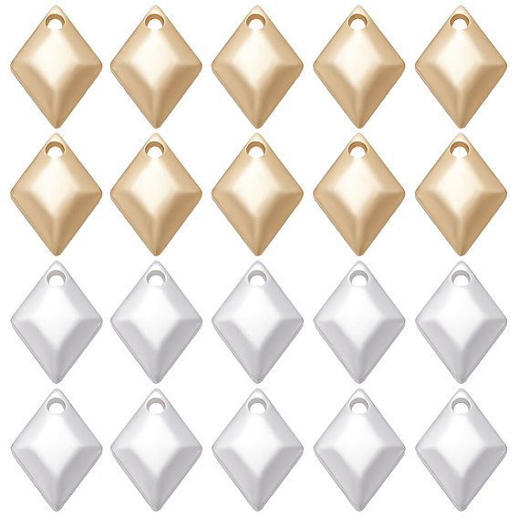 80 шт 2 цвета латунные подвески, ромб