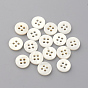 4-Hole Freshwater Shell Buttons, Flat Round
