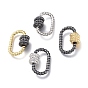 Brass Screw Carabiner Lock Charms, Long-Lasting Plated, for Necklaces Making, Oval