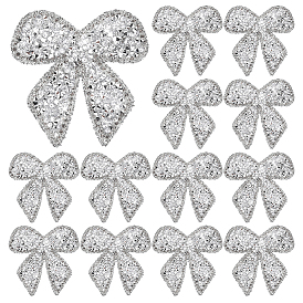 15шт. вышитые стразами нашивки из самоклеящейся нити для пришивания/приклеивания утюгом, аппликации из ткани, бантом