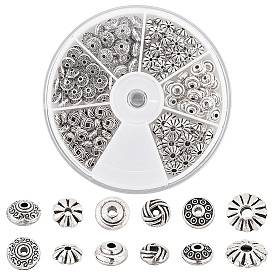 150шт 6 бусины из сплава в тибетском стиле, плоский круглый и круглый и диск
