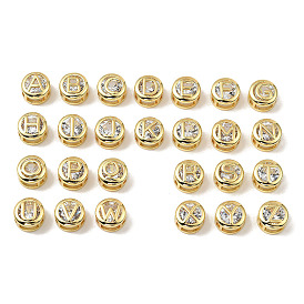 Латунные микро проложить кубического циркония многожильных ссылки, плоские круглые с буквы, реальный 18 k позолоченный