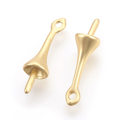 Brass Peg Bails Pendants, For Half Drilled Beads, Long-Lasting Plated, Lead Free & Cadmium Free & Nickel Free, Matte Style
