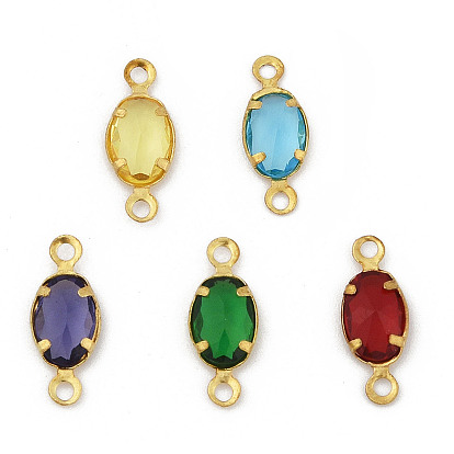 Латунные подвески k9 для стеклянных разъемов, без кадмия и без свинца, овальные связи, сырой (без покрытия)