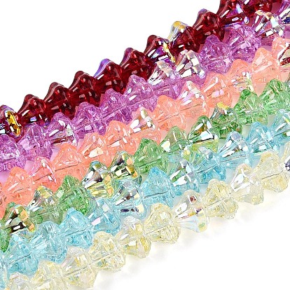 Стеклянные бусины с гальваническим покрытием , цветок, жемчужные, с половиным покрытием