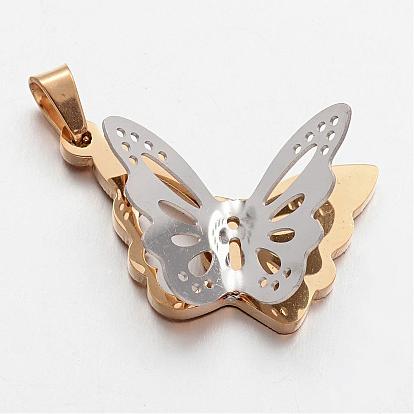 304 Stainless Steel Pendants, Butterfly