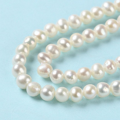 Natural Cultured Freshwater Pearl Beads Strands, Potato, Grade 3A++