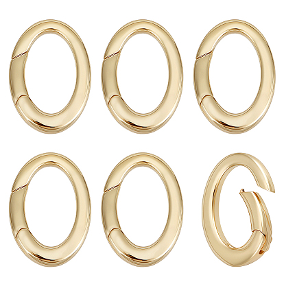 6шт. латунные пружинные кольца-затворы, овальные