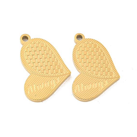 Ионное покрытие (ip) 304 подвески из нержавеющей стали, лазерная резка, сердце со словом всегда очаровывает