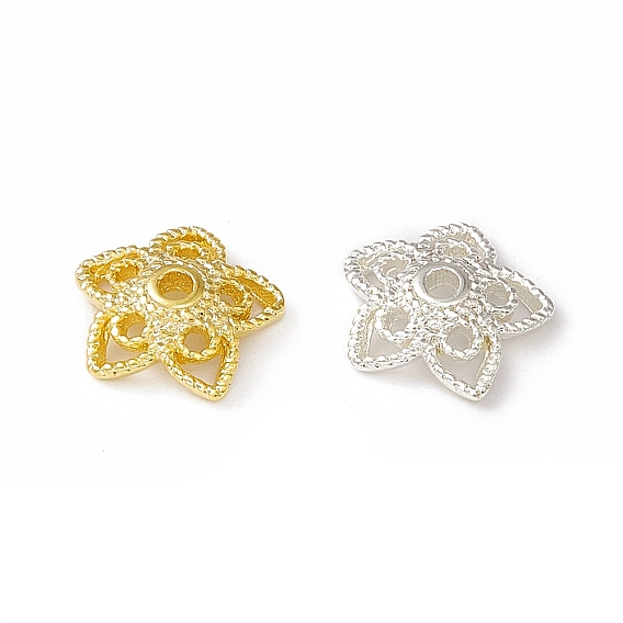 Brass Beads Caps, 5-Petal, Cadmium Free & Lead Free, Flower