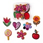 14Pcs 7 Style Transparent Acrylic Pendants, Graffiti Art, 3D Printed, Lollipop & Flower & Apple & Heart