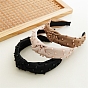 Mesh Beaded Cloth Hair Bands, Wide Twist Knot Hair Accessories for Women Girls