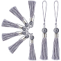 8Pcs Polyester Tassel Pendant Decorations, with CCB Plastic Beads