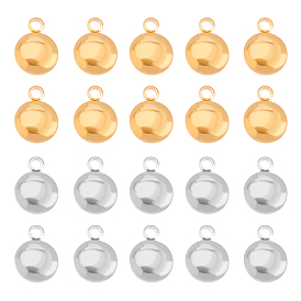 28 шт. 2 цвета 304 подвески из нержавеющей стали, плоско-круглые