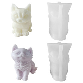 Cute Cat DIY Food Grade 3D Silicone Molds, Candle Molds, for DIY Aromatherapy Candle Makings