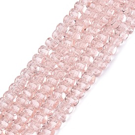 Прозрачные стеклянные бусины, формой кости, граненые