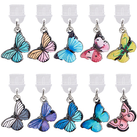 10шт пластиковые мобильные пылезащитные заглушки, с подвесками из эмали и сплава 