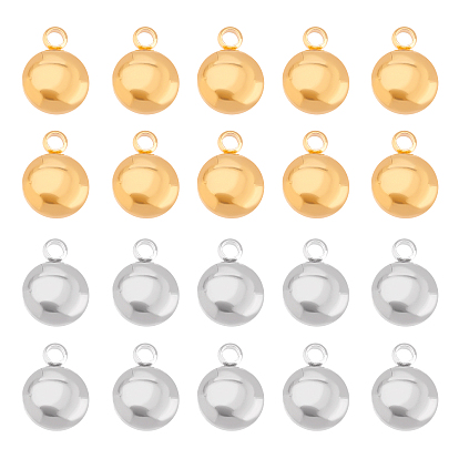 28 шт. 2 цвета 304 подвески из нержавеющей стали, плоско-круглые