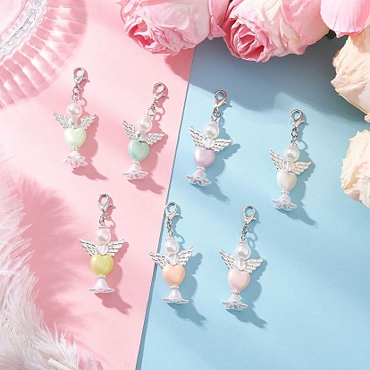 Сердце ангел акриловые подвески украшения, Сплав с застежками когтя омара