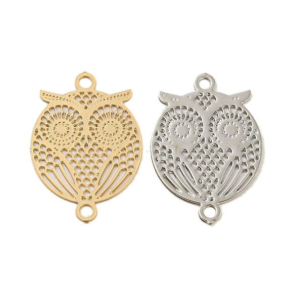 Покрытие стойки латунные полые соединители, долговечный, без кадмия, без никеля и без свинца, металлические украшения с гравировкой совы