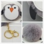 Cute Penguin Fur Ball Keychain Pendant Cartoon Penguin Keyring Bag Charm