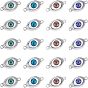 Plastic Links Connectors, with Alloy Findings, Horse Eye, Lead Free & Cadmium Free, Mixed Color