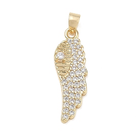 Pendentifs en laiton zircon cubique transparent, charmes d'ailes