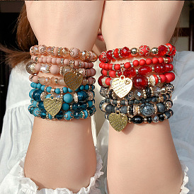 Bohemian Crystal Candy Bead Multilayer Bracelet - European and American Fashion, Ethnic Style