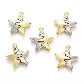 Spray Painted Alloy Pendants, Two Tone, Lead Free & Cadmium Free, Star