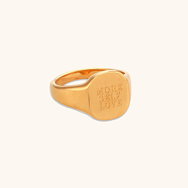 Stylish Stainless Steel 18K Gold Plated Alphabet Ring for Women - Unique, Minimalist Jewelry