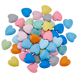 50 шт деревянные бусины, сердце