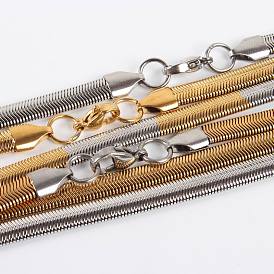 304 chaîne serpent en acier inoxydable pour la fabrication de colliers, avec fermoir pince de homard, 19.7 pouces (500 mm), 2mm