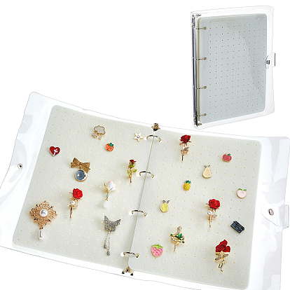 6 страницы, фетровые броши, коллекция, папка-книга, с прямоугольной обложкой из ПВХ и железными кольцами для переплета.